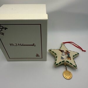 Hummel Star Ornament with Green and Red Accents